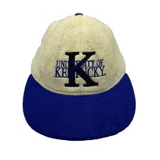 Vintage University of Kentucky Snapback Hat Cap Wool Wildcats White Made in USA