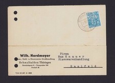 Schmalkalden, postcard 1957, Wilh. Nordmeyer Iron Steel Hardware Wholesale