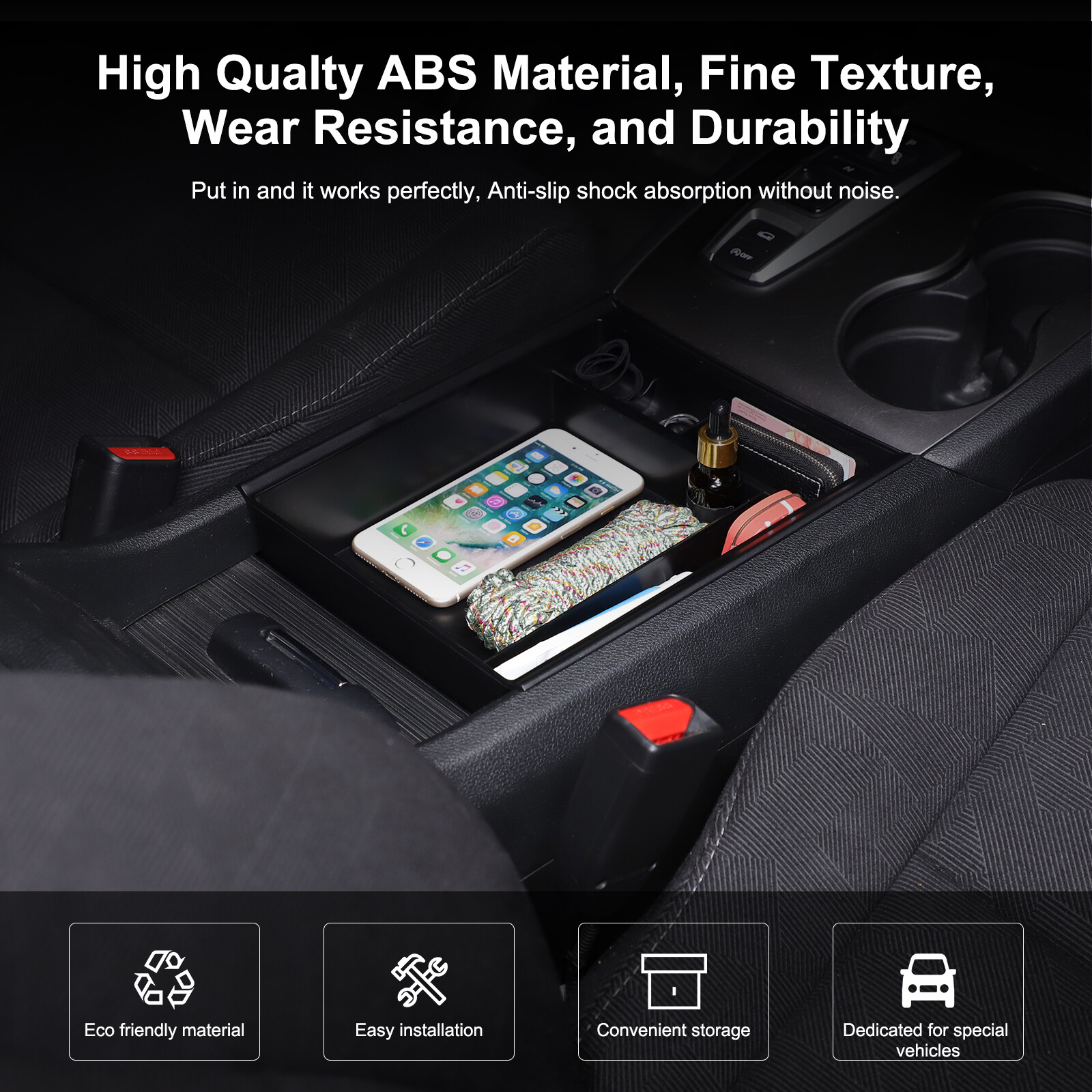 Car Center Console Armrest Box Storage Box Tray For Honda Pilot 2015-2022