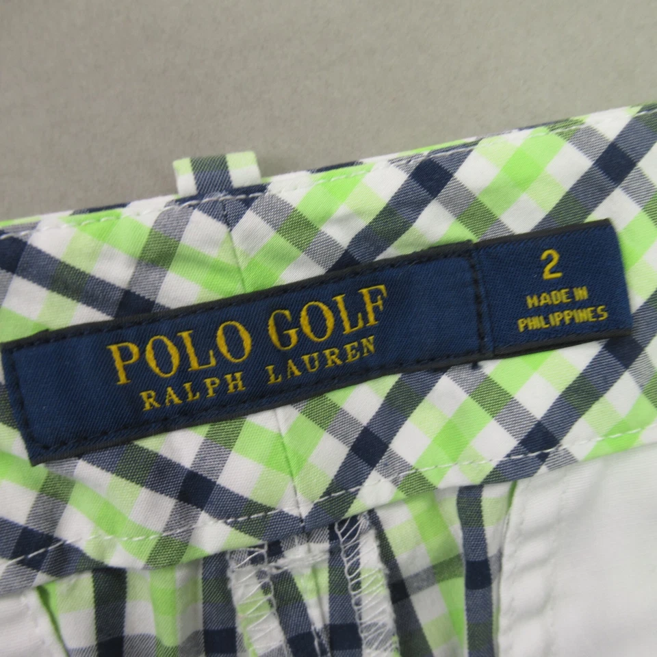 Pantalones Cortos Polo Ralph Lauren Para Mujer 2 Ligeros Aire Libre Chino Cuadros Foto 3 de 4