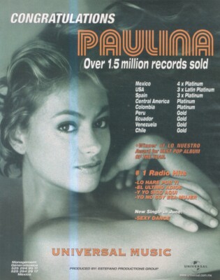 HFBK55 WERBUNG/BILD 13X11 PAULINA : LO HARE POR TI/EL ULTIMO ADIOS