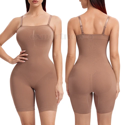 Seamless Bodysuit for Women Tummy Control Shapewear Mid-Thigh Full Body Shaper - Picture 22 of 35