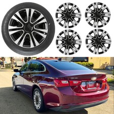 Black Set Of 4 15 Black Wheel Covers Snap On Hub Cap For Chevrolet Malibu Black Set Of 4 15 Black Wheel Covers Snap On Hub Cap For Chevrolet Malibu