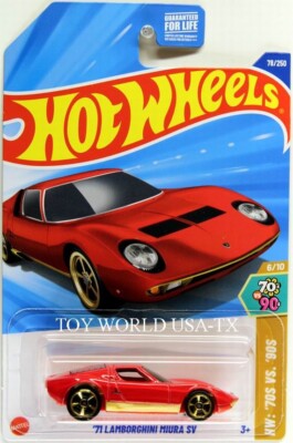 2025 Hot Wheels #78 HW '70s vs '90s '71 Lamborghini Miura SV red