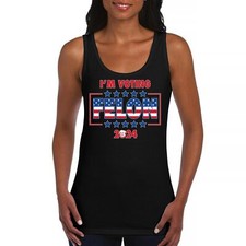 Trump 2024 Im Voting Felon Women's Tank Top MAGA President America First FJB