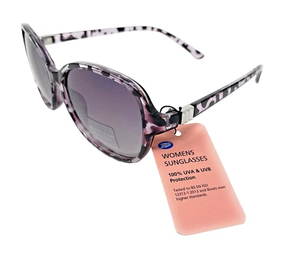 Boots Ladies Sunglasses Women's Fashion Animal Print Purple Tint UVA UVB 033J