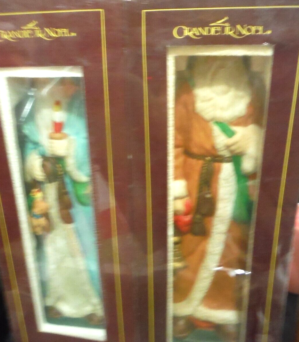 Grandeur Noel Collector's Edition 1912 France & 1900 Belgium Santa Figurines NIB
