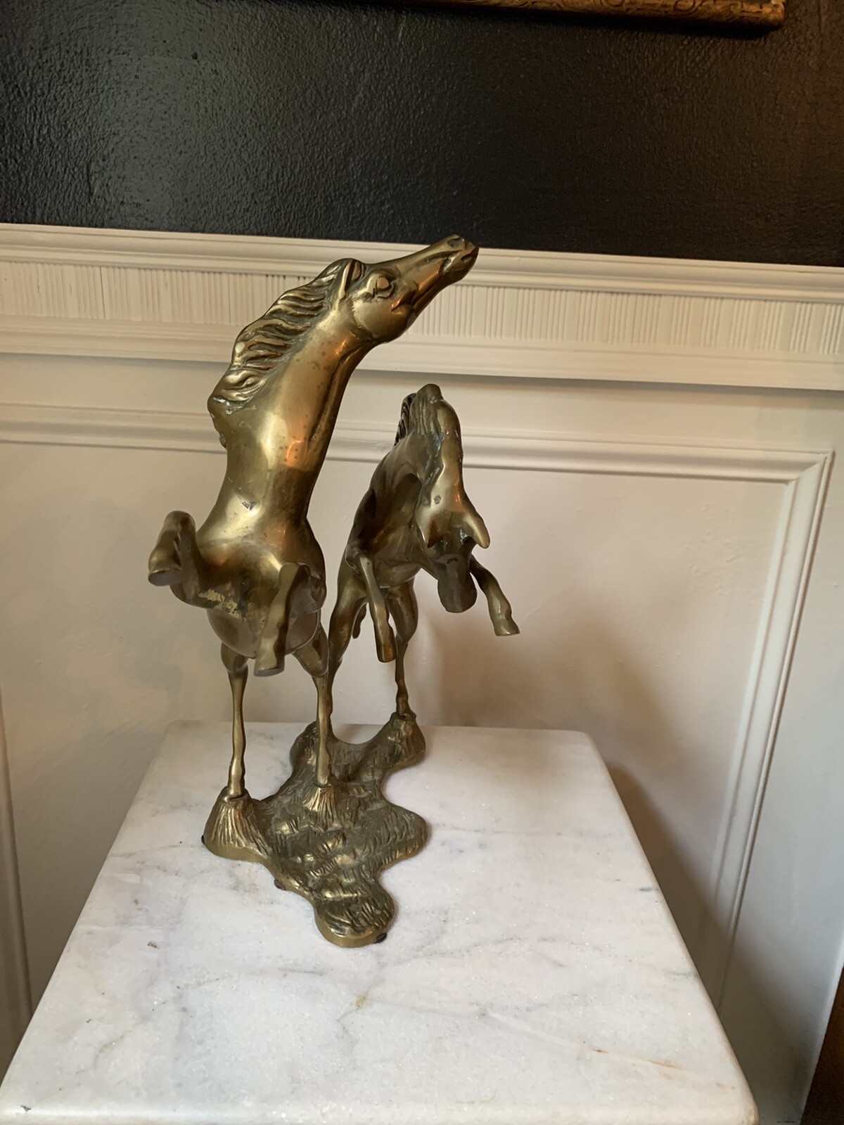 Vintage Large Solid Brass Stallion Horse Statue eBay