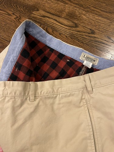 LL Bean Mens Flannel Lined Khaki Pants 