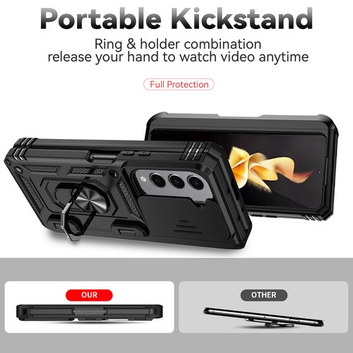 Rugged Case for Samsung Galaxy Z Fold6/5 Heavy Duty Ring Holder Slide Lens Cover - Picture 2 of 19