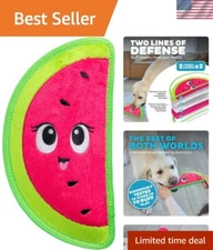 Tough Skinz Plush Dog Toy - Chew-Resistant Watermelon Design for Indoor Fun