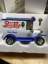 Pepsi Cola Coin Bank truck - Golden Wheel with key - new in package - BLUE
