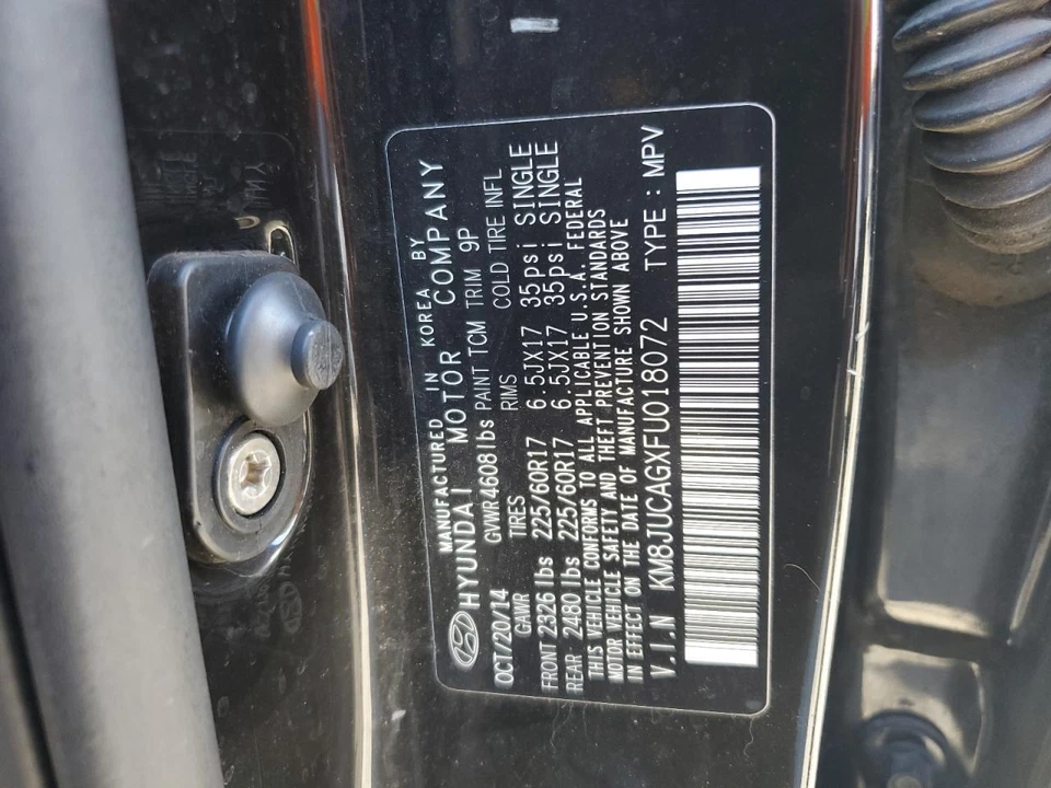Used Rear Right Door Glass Rear fits: 2015 Hyundai Tucson hydrogen FCV Rear Righ - Image 4 of 4