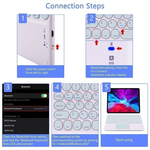 Touchpad Keyboard Case Mouse For iPad 11th 10th 9th 8th 7th Gen Air 4 5 6 Pro 11 - Picture 7 of 47