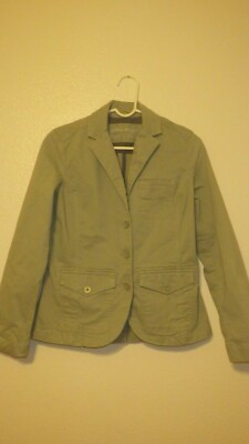 Eddie Bauer Legend Wash Soft Shell Denim Jacket Medium Celery Green Pockets Sz 2
