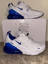 Nike Air Max 270 White Royal Blue Kentucky Mens Shoes DH0268-100 Size 8.5