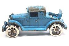 Vintage Original Arcade 1928 Cast Iron 109 Blue Model A Coupe w/ Rumble Seat