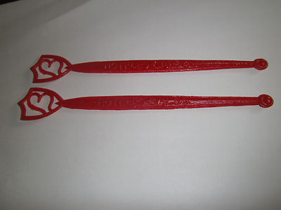 Hoteles Balsa Swizzle Sticks Drink Stirrers Balsa Hotels in Mexico Two, Red