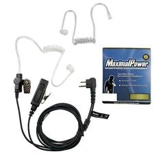 MaximalPower High Quality Acoustic Tube Earpiece Headset 2-Pin for CP200 GP2000