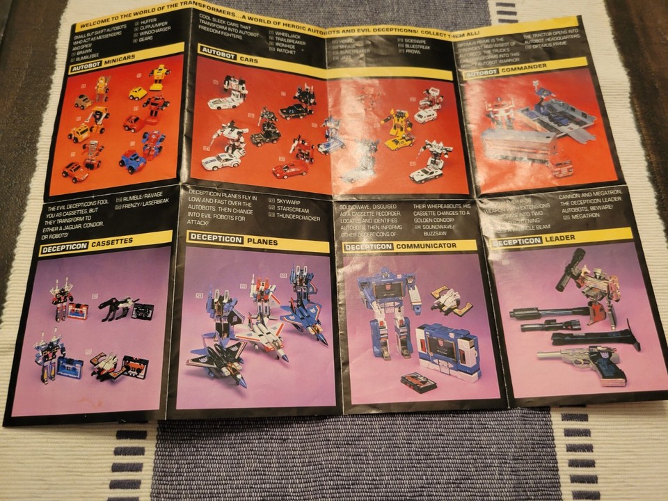 Vintage 1984 G1 Transformers Insert Catalog Brochure 3 Order Form