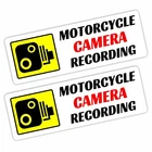 2 x Motorcycle Camera Recording Stickers Warning CCTV Signs Security 87x30mm