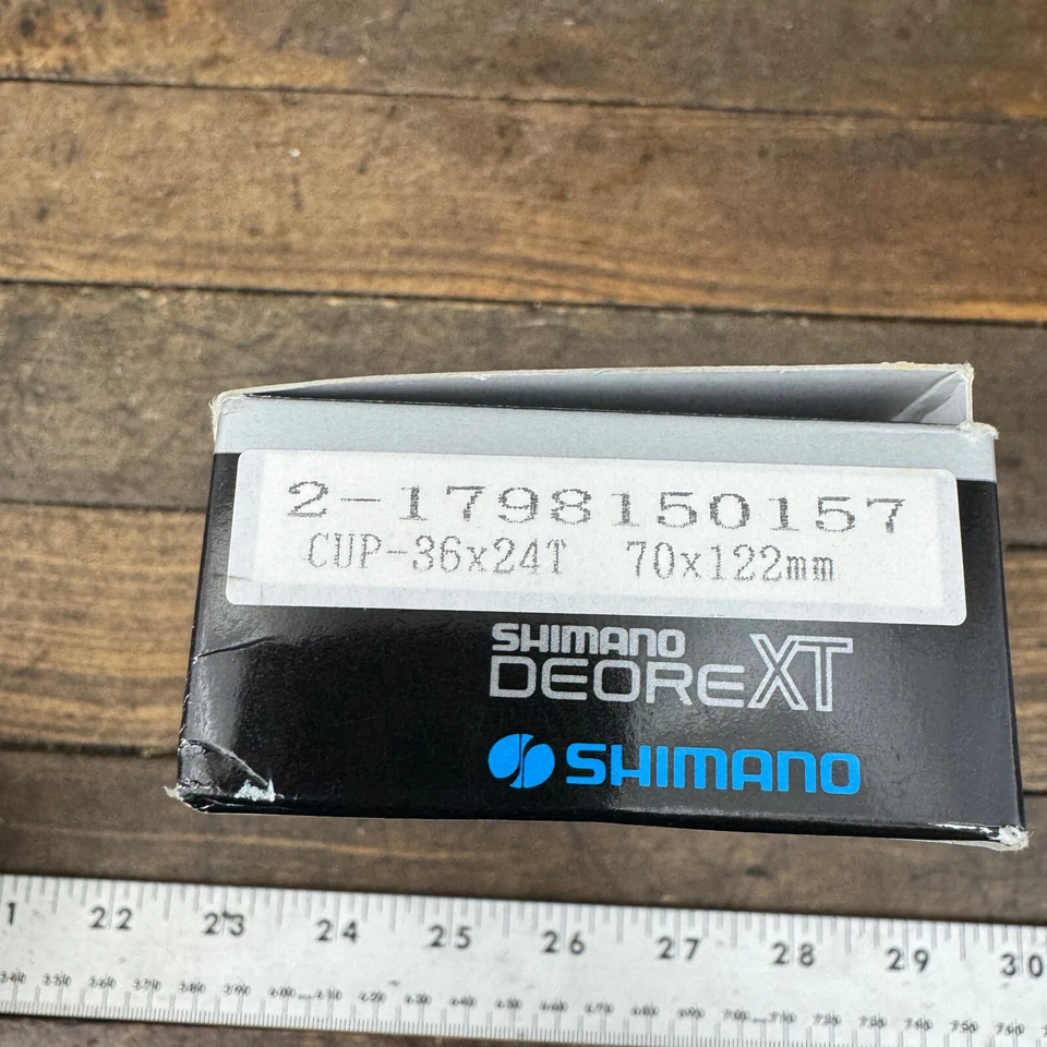 Vintage Shimano Deore XT Bottom Bracket ITALIAN NOS 70 mm 122 36x24t M730 M735 - Image 3 of 4