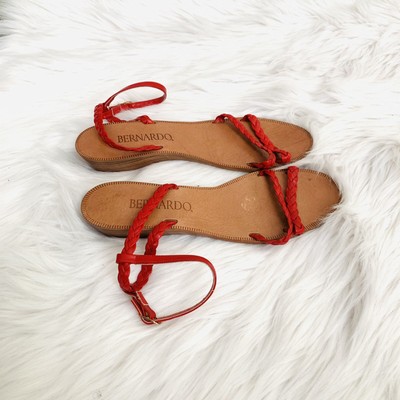 red flat sandals