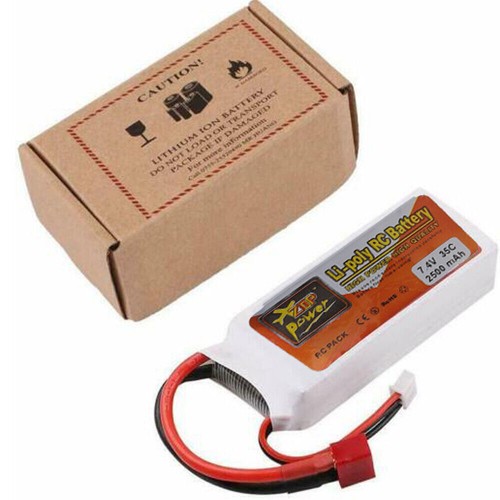 2 piezas Batería 35C 2S LiPo 7,4 V 2500 mAh Conector T Enchufe Deans para avión de radiocontrol - Imagen 6 de 7