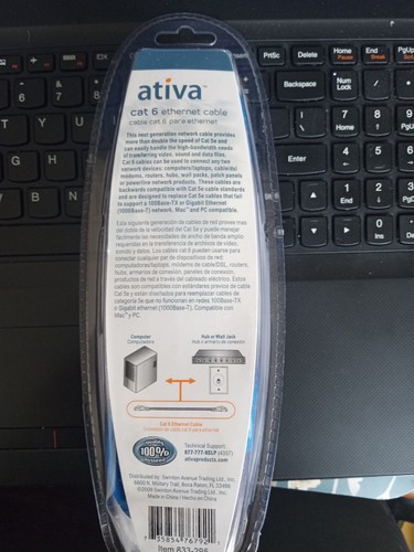 NEW Ativa Highspeed Ethernet Cable CAT 6 14ft Rj45 NIB - Photo 6/7