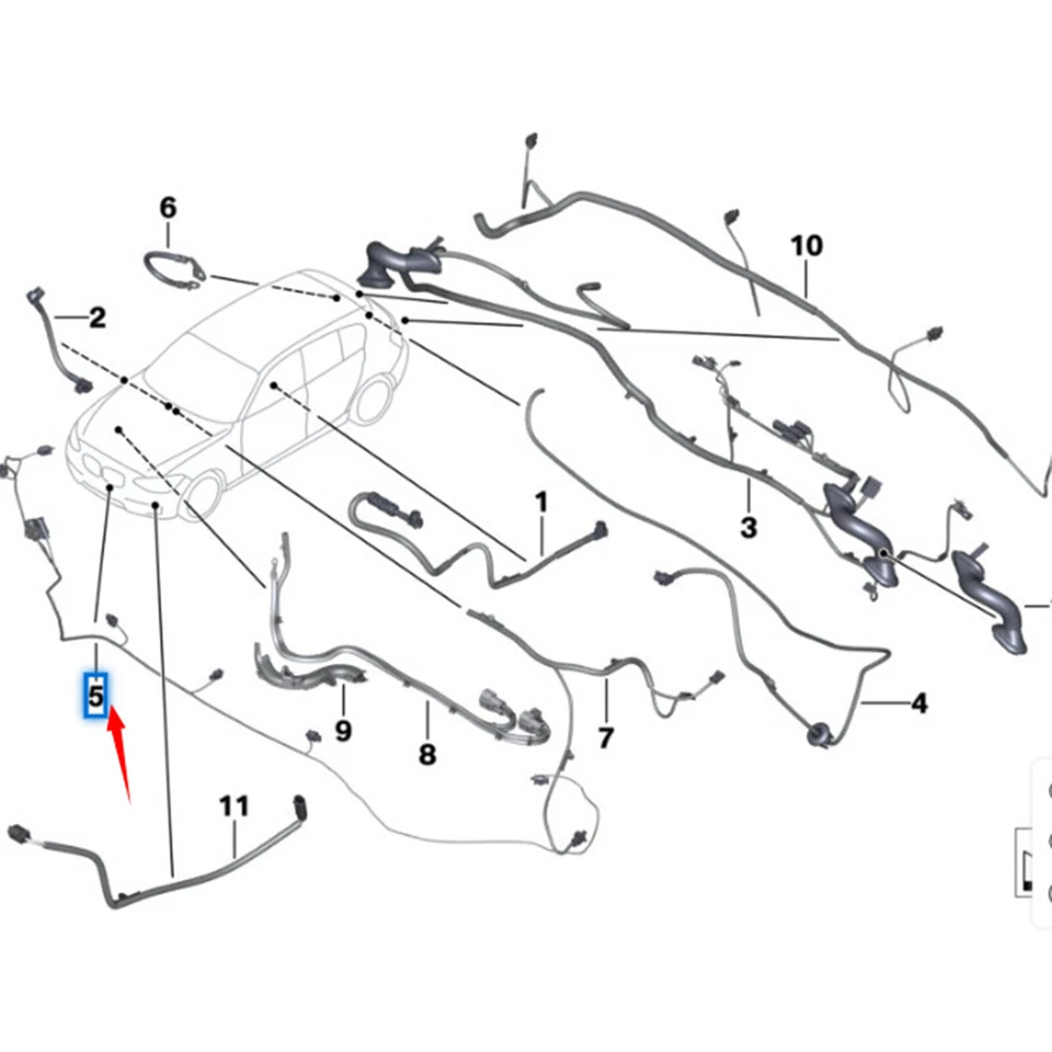Cable arnés de cables PDC delantero para BMW Serie 1 F20 118i 125i 2012-2015 61129251728 Foto 2 de 4