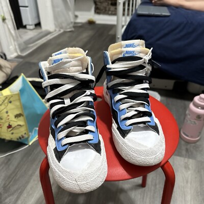 Size 6.5 - Nike sacai x Blazer Mid Black Blue 192502553327| eBay