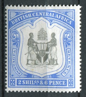 (321) VERY GOOD 1897 NYASALAND "B.C.A." 2/6 BLACK & BLUE SG48 MOUNTED MINT