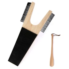 Wooden Boot Jack,shoe Puller Remover With Brush And Scraper,include 12