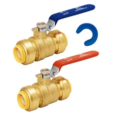 Shut Off Ball Valve 1 Inch, SUNGATOR , Push to Connect Water , Easily Match