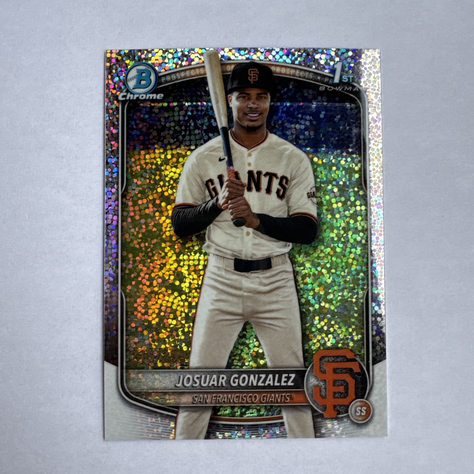2025 Bowman Chrome Josuar Gonzalez #BCP-153 Speckle #d 215/299 1st Bowman
