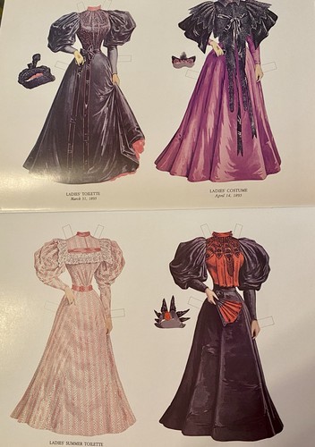 VTG 1984 Antique Fashion Paper Dolls Of The 1890s From Boston Children's Museum - Picture 3 of 11
