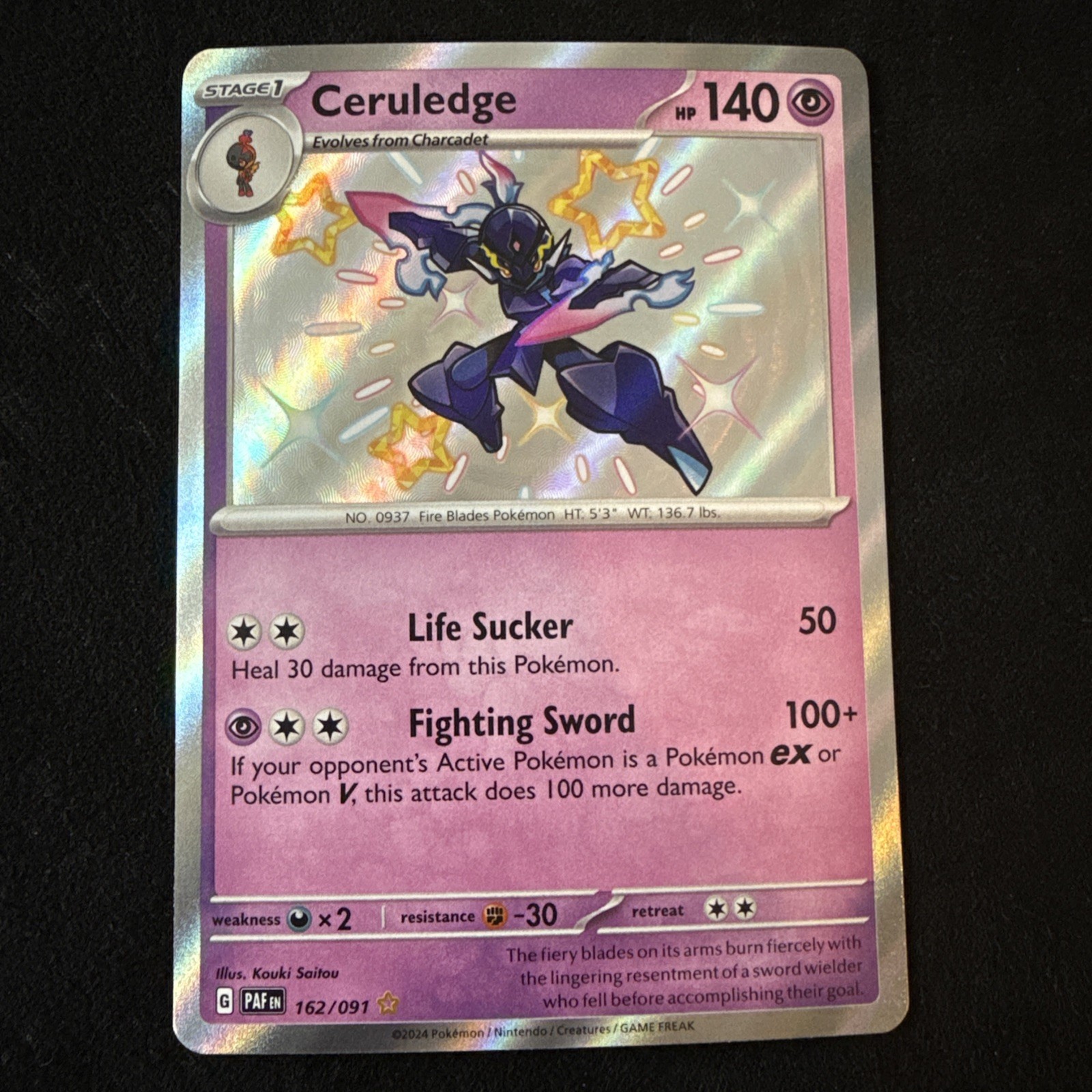 Ceruledge Shiny Rare SV: Paldean Fates 162/091 NM Pokemon