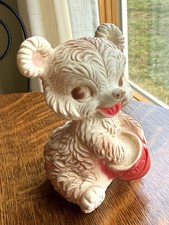 Vintage Edward Mobley Arrow Rubber Co. Bear With Honey Pot Rubber Squeak Toy