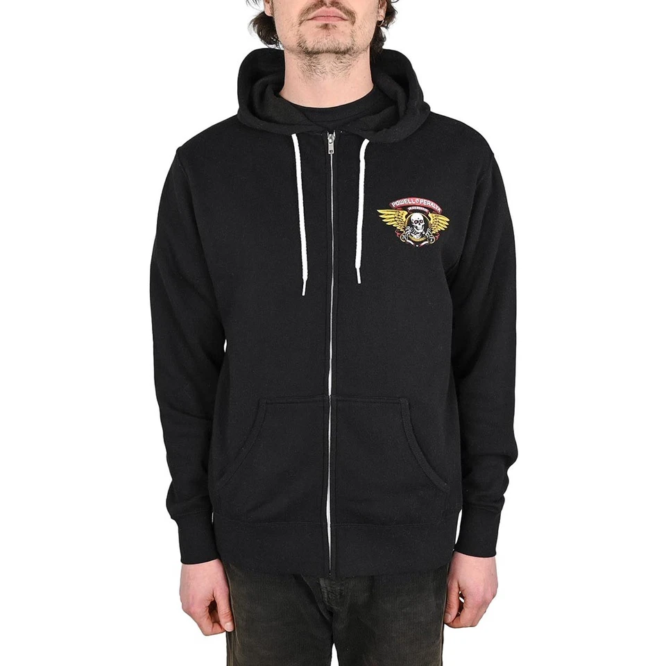 Powell Peralta Sweat à Capuche Zippé Léger Winged Ripper - Noir - Photo 3/4