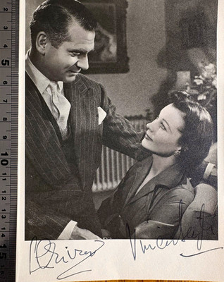 Laurence Olivier / Vivien Leigh / Vom Winde verweht. / Seltenes handsigniertes Foto 