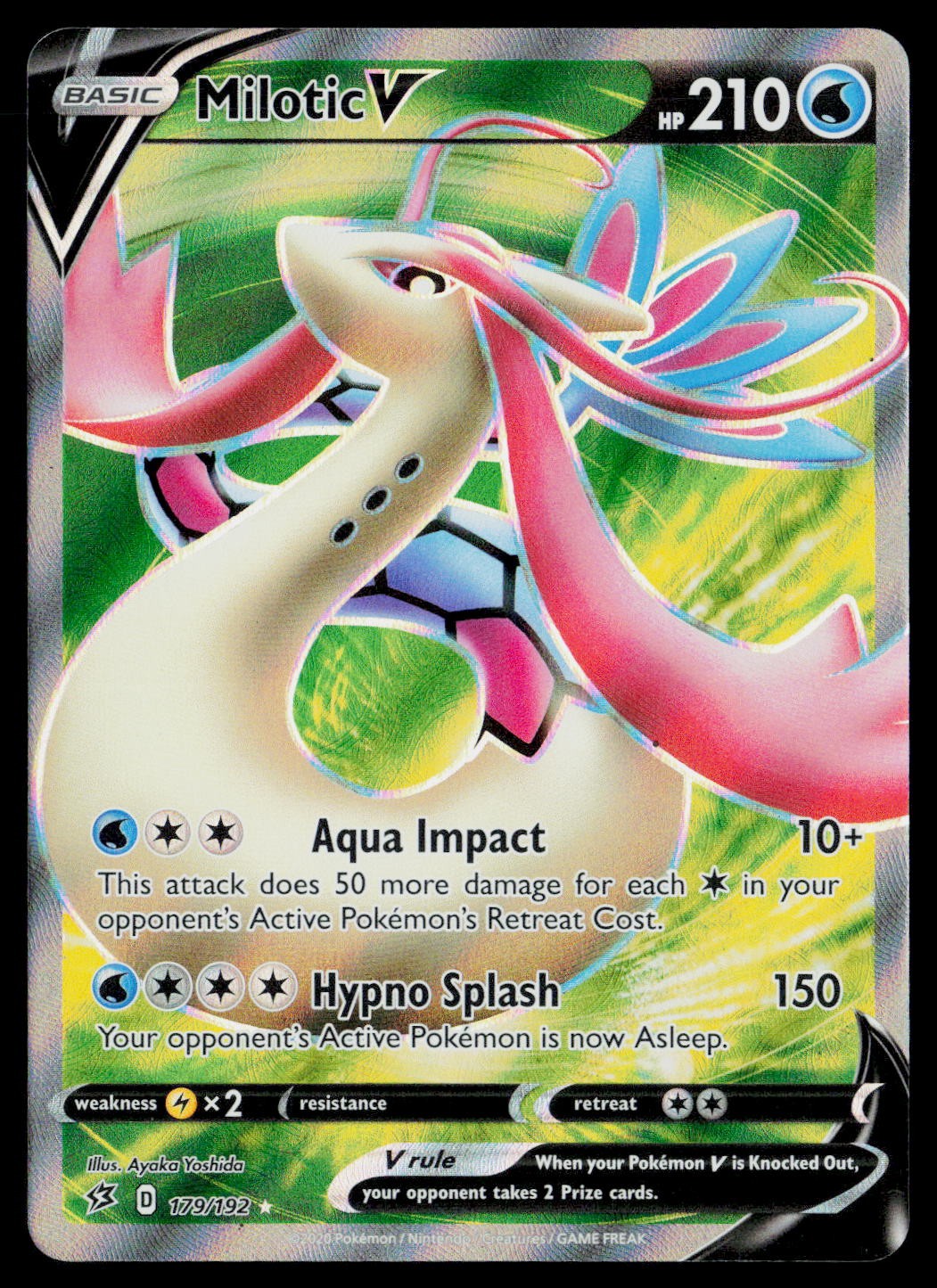 Milotic V (Full Art) Ultra Rare SWSH02: Rebel Clash 179/192 NM