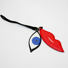 Akris Taschenanhänger Lippen & Auge – Leder Charm Accessoire