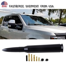 Black Bullet Style Car Antenna Aluminum Aerial Antena Kit Universal Screw Usa
