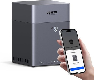 UGREEN NASync DH4300 Plus 4-Bay NAS 2,5 GbE LAN 8GB RAM NFC KI Cloud Heim/Office