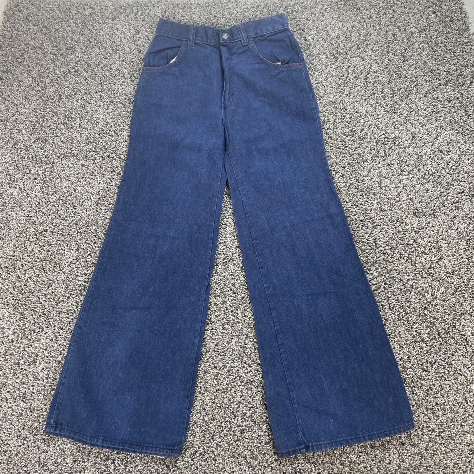 Vintage Bull Tiger Women's 25x28 Jeans Wide Leg Flare Blue High Waist Denim