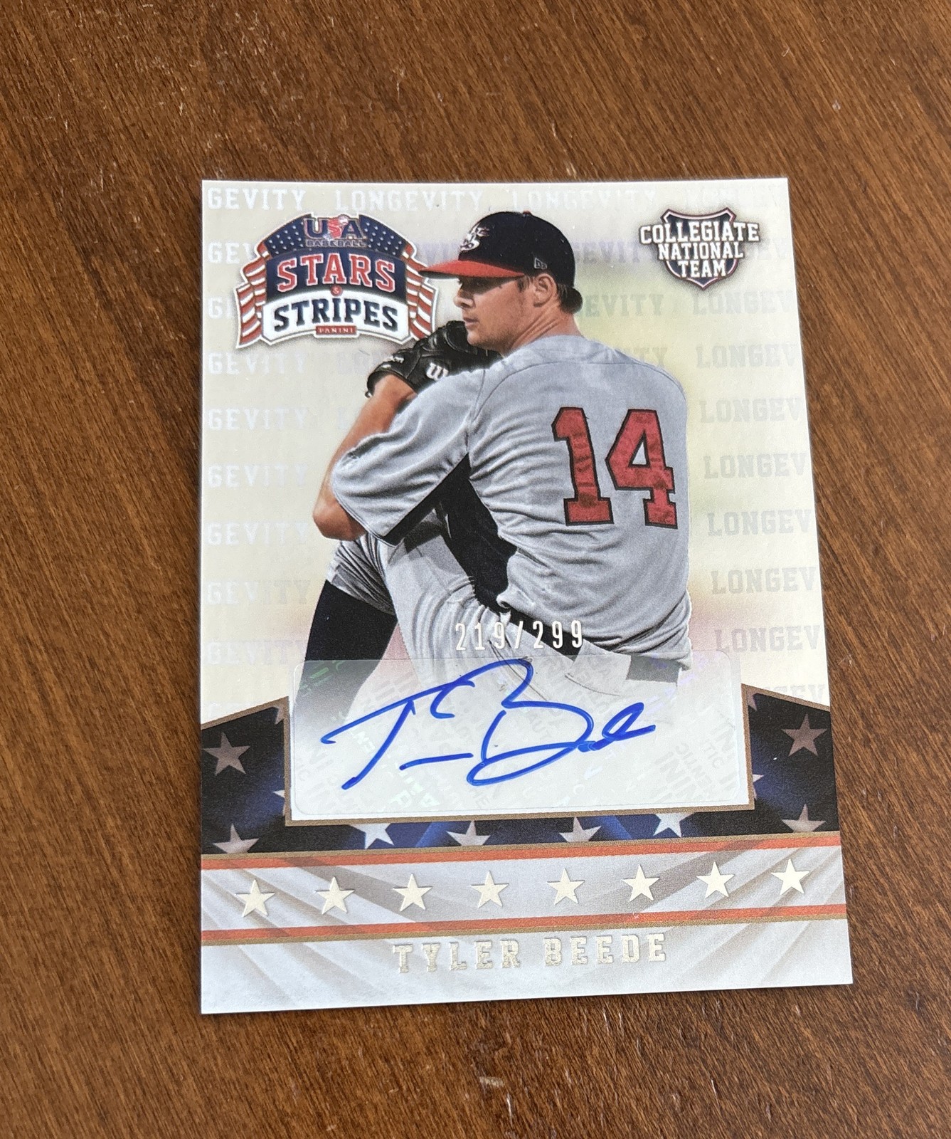 Tyler Beede 2015 Panini USA Baseball Star Longevity Auto #96 Vanderbilt /299