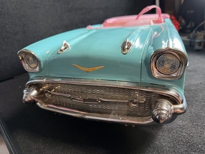 Vintage Barbie 57 Chevy Convertible Car Teal Blue Pink 1988