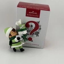 Hallmark Keepsake 2025 Young Santa Surprise GREEN  Ornament