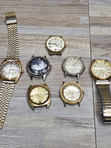 Vintage Timex Watch Lot Of 7 Mens Watches, Non Working