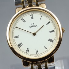 Reloj de cuarzo para hombre OMEGA De Ville 395.0875.2 Cal.1378 oro blanco romano casi nuevo
